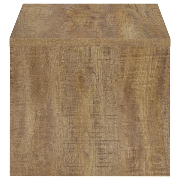 English Elm Parker Sculptural U-Frame Side Table in Warm Mango Finish for Modern Living Rooms B062P513844