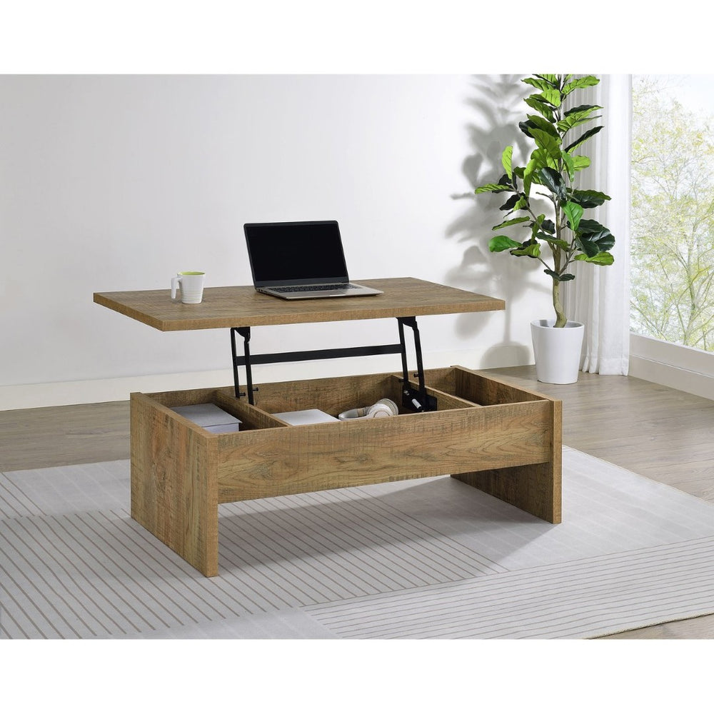 English Elm Parker Lift Top Coffee Table Warm Wood Grain Finish with Hidden Storage Compartment B062P513845