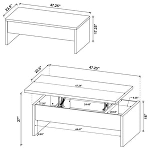 English Elm Parker Lift Top Coffee Table Warm Wood Grain Finish with Hidden Storage Compartment B062P513845
