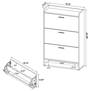English Elm Claire Mango Wood Finish Entryway Shoe Cabinet with Tilt Out Compartments and Open Shelf B062P514249
