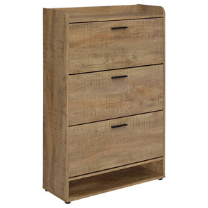 English Elm Claire Mango Wood Finish Entryway Shoe Cabinet with Tilt Out Compartments and Open Shelf B062P514249