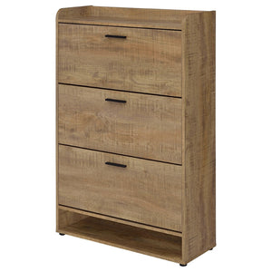 English Elm Claire Mango Wood Finish Entryway Shoe Cabinet with Tilt Out Compartments and Open Shelf B062P514249