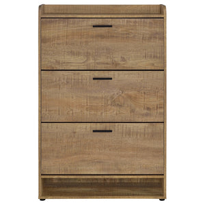 English Elm Claire Mango Wood Finish Entryway Shoe Cabinet with Tilt Out Compartments and Open Shelf B062P514249