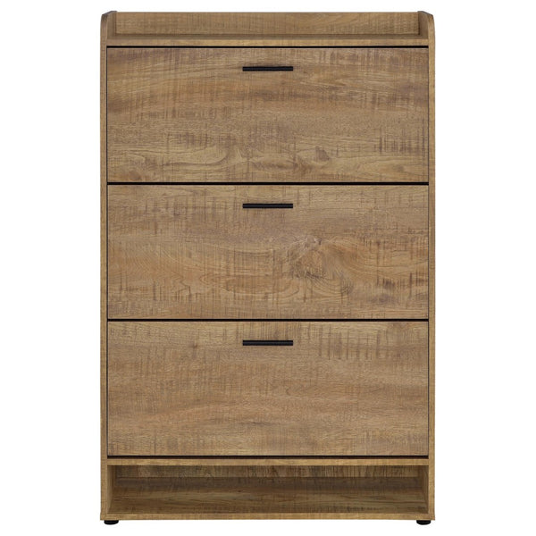 English Elm Claire Mango Wood Finish Entryway Shoe Cabinet with Tilt Out Compartments and Open Shelf B062P514249