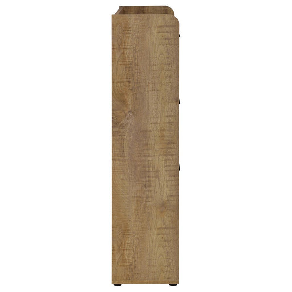 English Elm Claire Mango Wood Finish Entryway Shoe Cabinet with Tilt Out Compartments and Open Shelf B062P514249