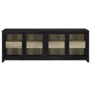 English Elm Kennison Wide Media Console with Tempered Glass Doors for Living Room Storage B062P514250