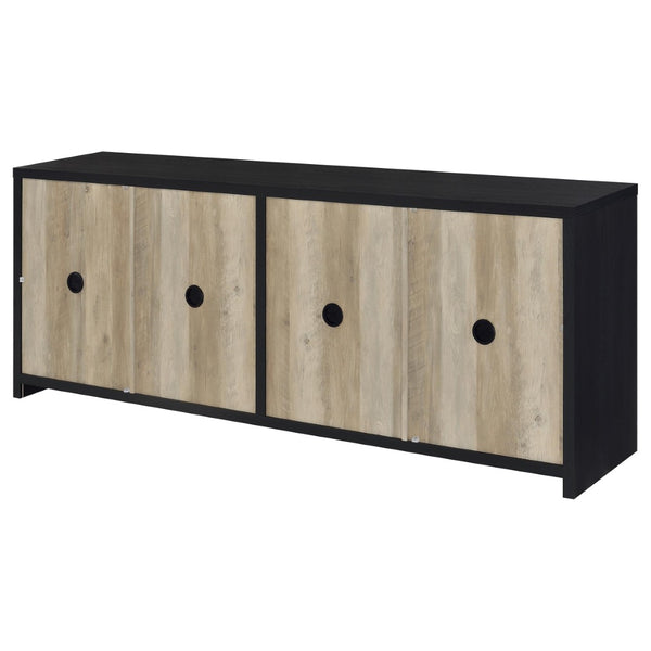 English Elm Kennison Wide Media Console with Tempered Glass Doors for Living Room Storage B062P514250
