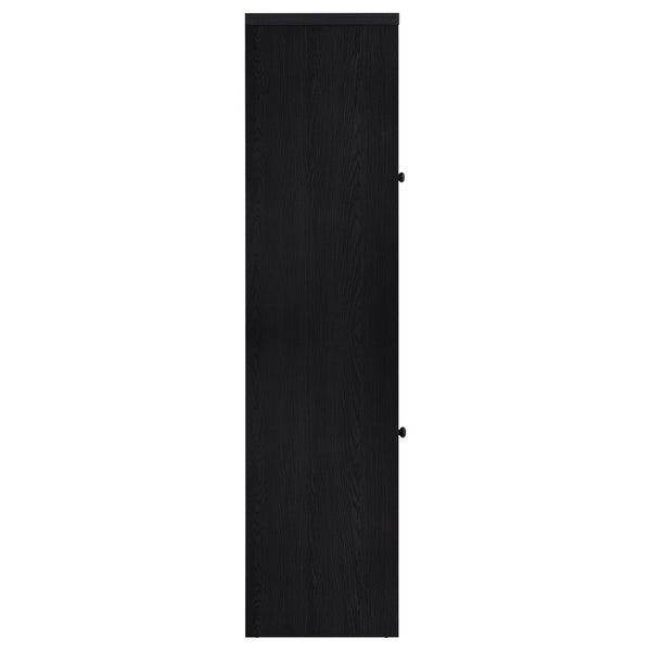 English Elm Kennison Tall Media Tower with Glass Doors Warm Wood Interior Modern Storage B062P514251