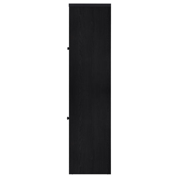 English Elm Kennison Tall Media Tower with Glass Doors Warm Wood Interior Modern Storage B062P514251