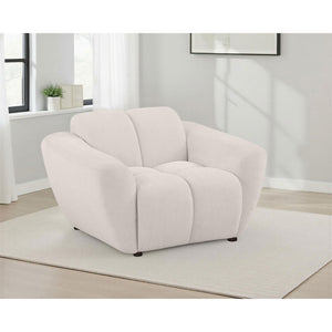 English Elm Tampa Channel Tufted Chenille Accent Chair Wide Arm Sculptural Seat for Modern Interiors B062P514255