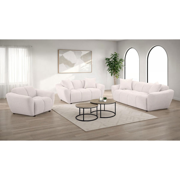 English Elm Tampa Channel Tufted Chenille Accent Chair Wide Arm Sculptural Seat for Modern Interiors B062P514255