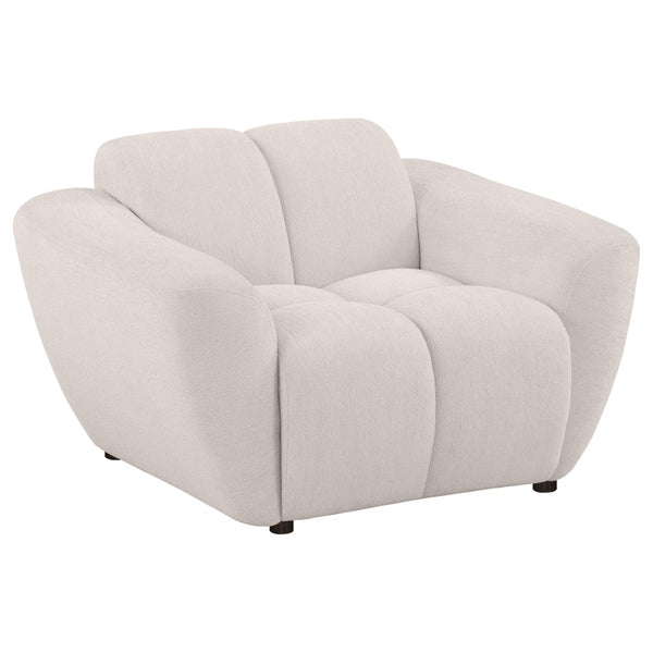 English Elm Tampa Channel Tufted Chenille Accent Chair Wide Arm Sculptural Seat for Modern Interiors B062P514255