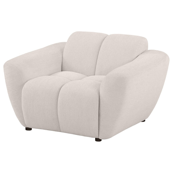 English Elm Tampa Channel Tufted Chenille Accent Chair Wide Arm Sculptural Seat for Modern Interiors B062P514255