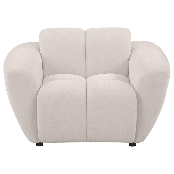 English Elm Tampa Channel Tufted Chenille Accent Chair Wide Arm Sculptural Seat for Modern Interiors B062P514255