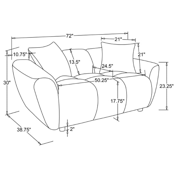 English Elm Tampa Channel Tufted Chenille Loveseat with Pocket Coil Support for Modern Living B062P514256