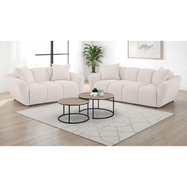English Elm Tampa Channel Tufted Chenille Loveseat with Pocket Coil Support for Modern Living B062P514256