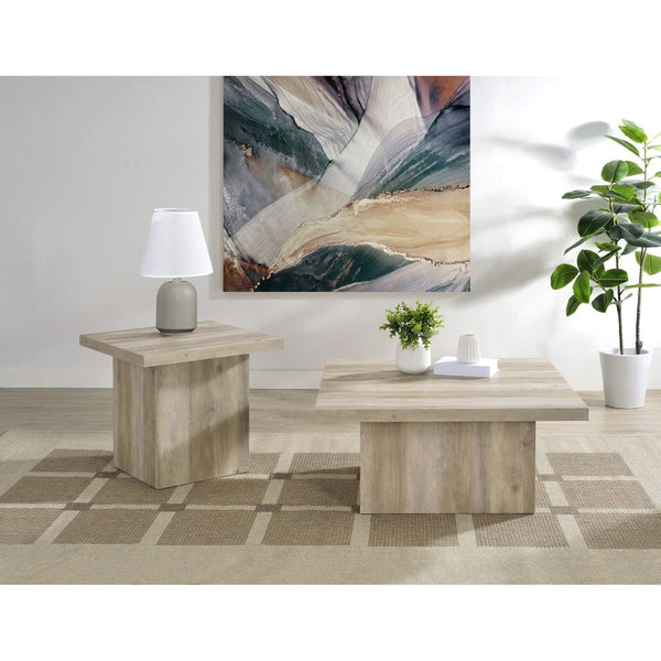 English Elm Eldridge Plinth Base Square End Table Rustic Farmhouse Living Room Solid Accent Distressed Pine B062P514269