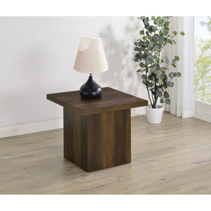 English Elm Eldridge Plinth Base Square End Table Rustic Farmhouse Living Room Solid Accent Dark Pine B062P514276