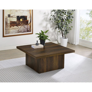 English Elm Eldridge Square Coffee Table Bold Pedestal Base Matte Finish for Modern Living Rooms Dark Pine B062P514277