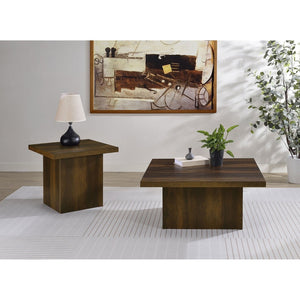 English Elm Eldridge Square Coffee Table Bold Pedestal Base Matte Finish for Modern Living Rooms Dark Pine B062P514277