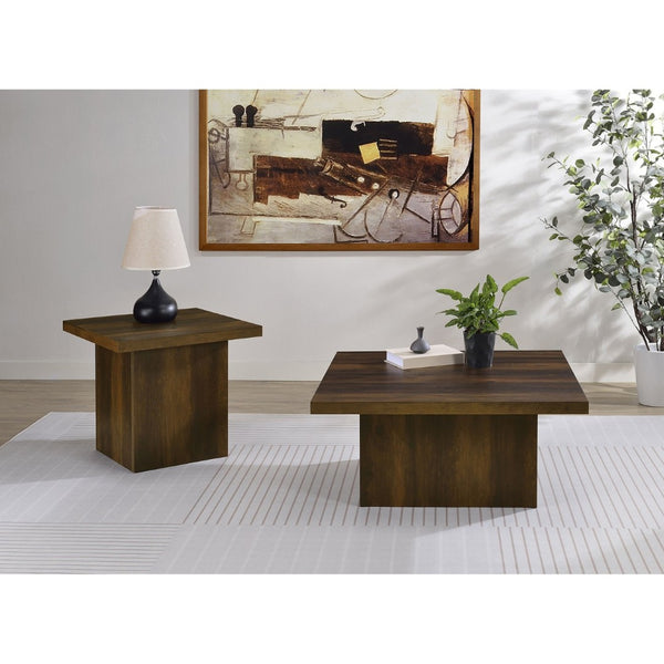 English Elm Eldridge Square Coffee Table Bold Pedestal Base Matte Finish for Modern Living Rooms Dark Pine B062P514277