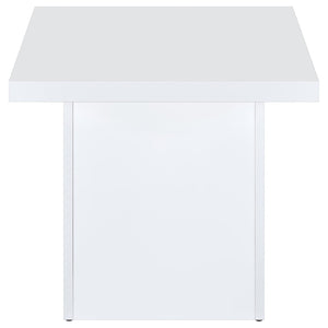 English Elm Eldridge Architectural Plinth Base End Table Glossy White Square Top Modern Living Room B062P514283