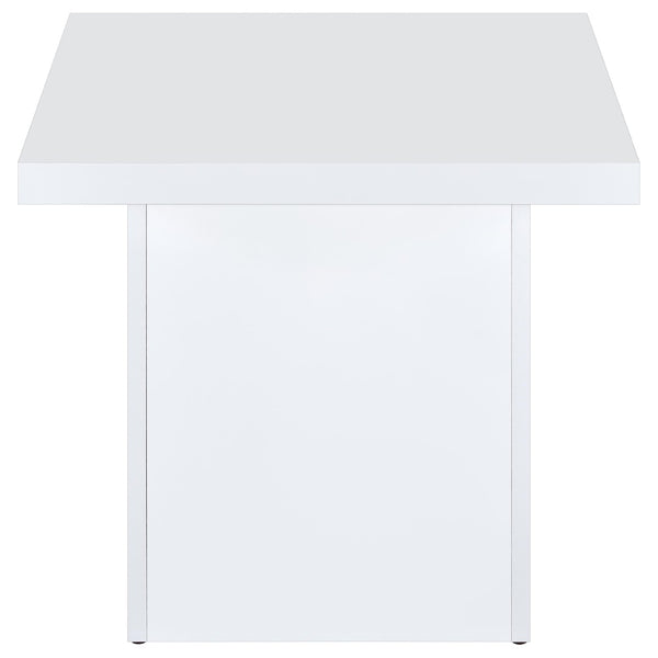 English Elm Eldridge Architectural Plinth Base End Table Glossy White Square Top Modern Living Room B062P514283