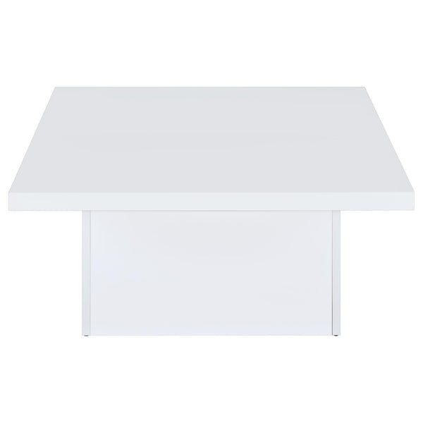 English Elm Eldridge Square Plinth Base Coffee Table Glossy White Finish for Modern Living Rooms B062P514284