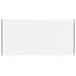 English Elm Barretta High Gloss White Writing Desk with Glass Legs and Chrome Hardware for Modern Spaces B062P514293