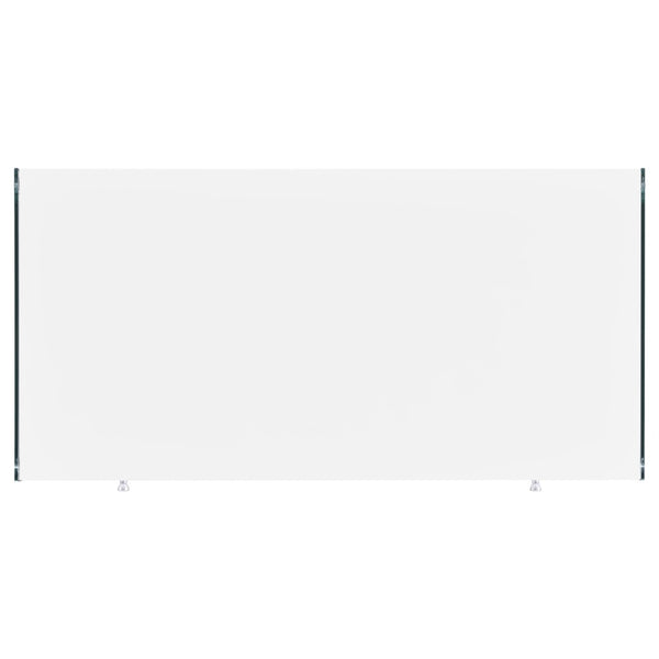 English Elm Barretta High Gloss White Writing Desk with Glass Legs and Chrome Hardware for Modern Spaces B062P514293