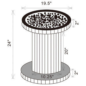 English Elm Rose Mirrored Tile Pedestal Accent Table with Beveled Crystal Acrylic Glam Decor B062P514294