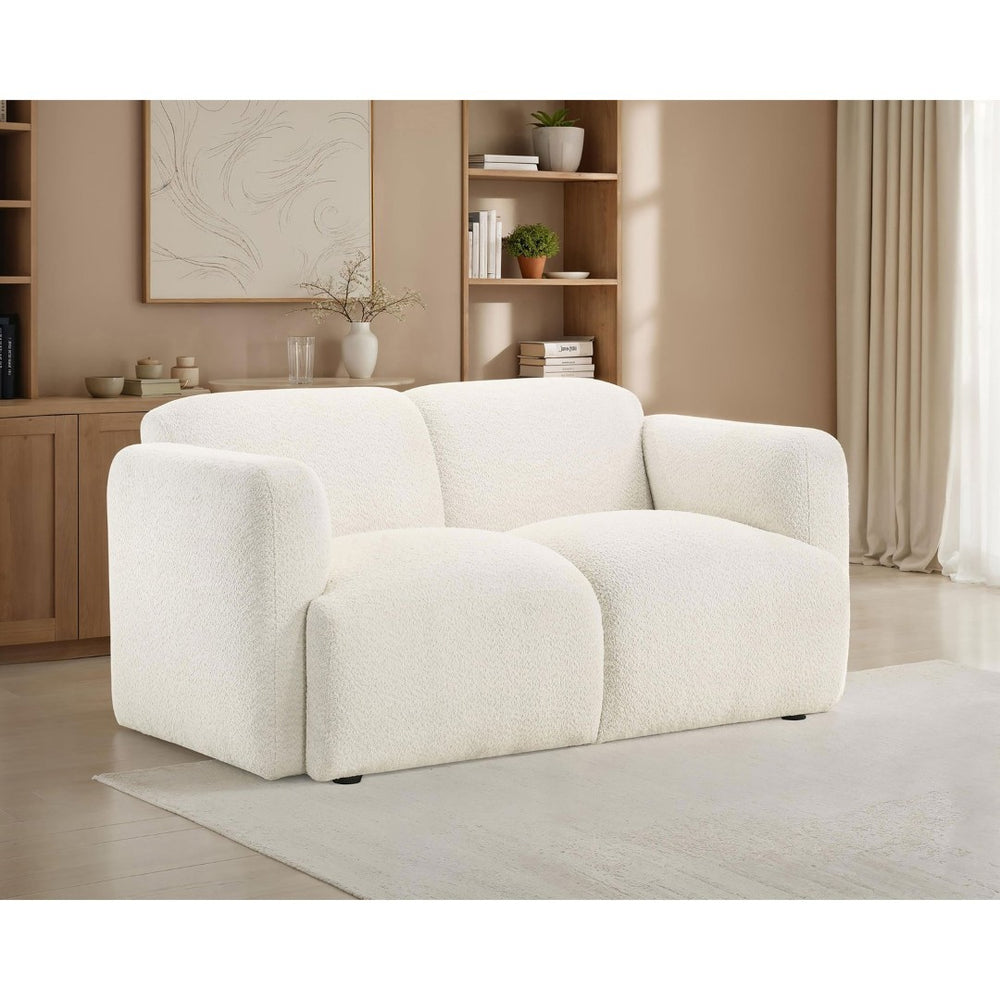 English Elm Stewart Curved Track Arm Loveseat Sculptural Contemporary Seat for Modern Living Rooms White B062P514296