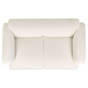 English Elm Stewart Curved Track Arm Loveseat Sculptural Contemporary Seat for Modern Living Rooms White B062P514296