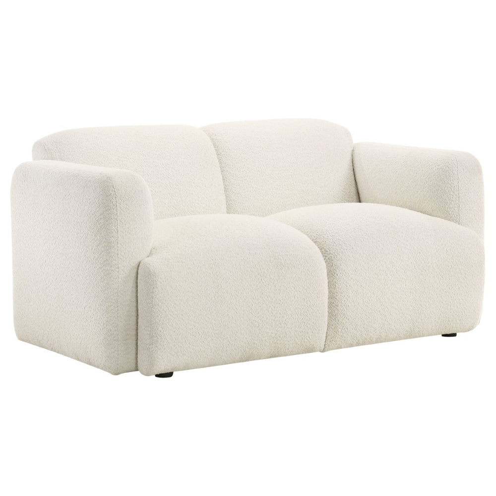 English Elm Stewart Curved Track Arm Loveseat Sculptural Contemporary Seat for Modern Living Rooms White B062P514296