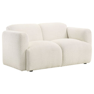 English Elm Stewart Curved Track Arm Loveseat Sculptural Contemporary Seat for Modern Living Rooms White B062P514296