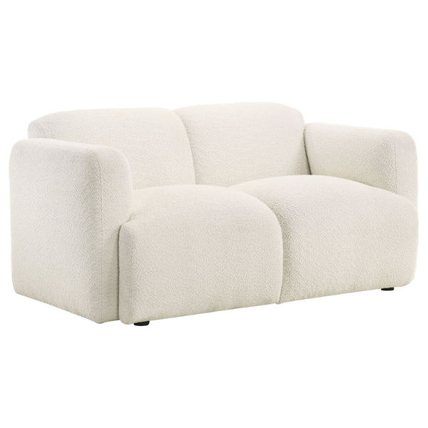 English Elm Stewart Curved Track Arm Loveseat Sculptural Contemporary Seat for Modern Living Rooms White B062P514296
