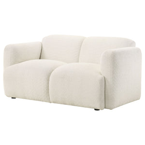 English Elm Stewart Curved Track Arm Loveseat Sculptural Contemporary Seat for Modern Living Rooms White B062P514296