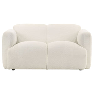 English Elm Stewart Curved Track Arm Loveseat Sculptural Contemporary Seat for Modern Living Rooms White B062P514296