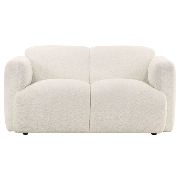 English Elm Stewart Curved Track Arm Loveseat Sculptural Contemporary Seat for Modern Living Rooms White B062P514296