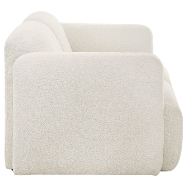 English Elm Stewart Curved Track Arm Loveseat Sculptural Contemporary Seat for Modern Living Rooms White B062P514296