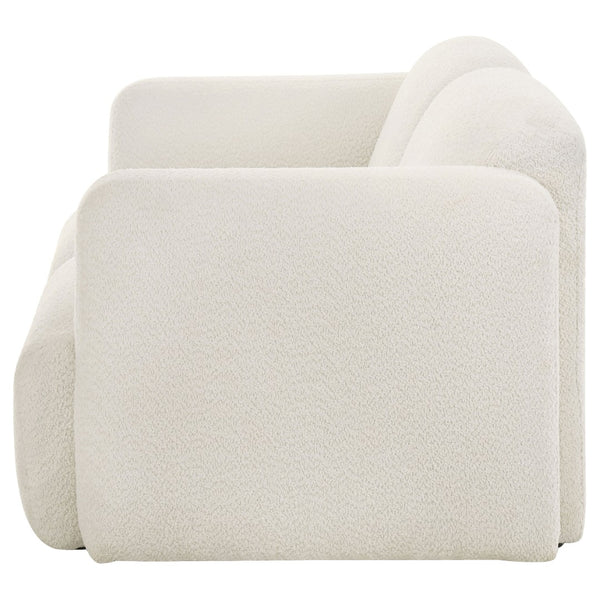 English Elm Stewart Curved Track Arm Loveseat Sculptural Contemporary Seat for Modern Living Rooms White B062P514296