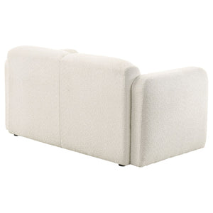 English Elm Stewart Curved Track Arm Loveseat Sculptural Contemporary Seat for Modern Living Rooms White B062P514296