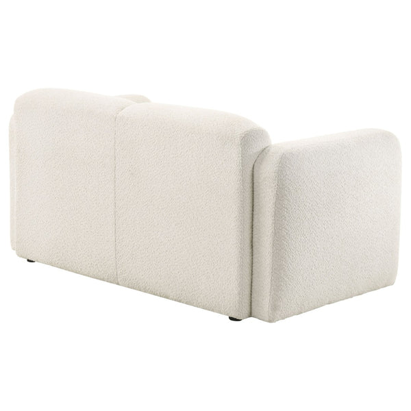English Elm Stewart Curved Track Arm Loveseat Sculptural Contemporary Seat for Modern Living Rooms White B062P514296