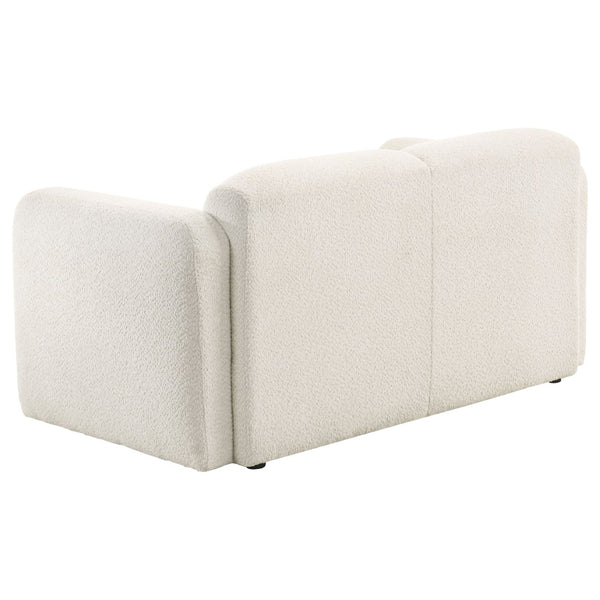 English Elm Stewart Curved Track Arm Loveseat Sculptural Contemporary Seat for Modern Living Rooms White B062P514296