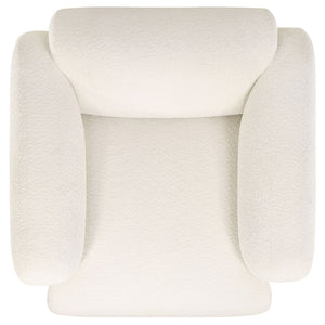 English Elm Stewart Sculptural Accent Chair Textured Fabric Pocket Coil Modern Living Room Seat White B062P514297