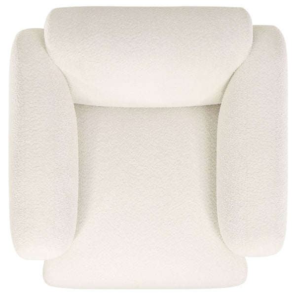 English Elm Stewart Sculptural Accent Chair Textured Fabric Pocket Coil Modern Living Room Seat White B062P514297