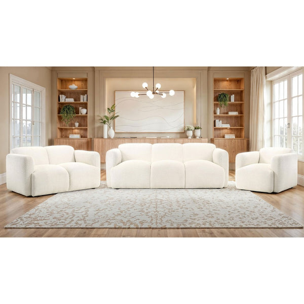 English Elm Stewart Sculptural Accent Chair Textured Fabric Pocket Coil Modern Living Room Seat White B062P514297