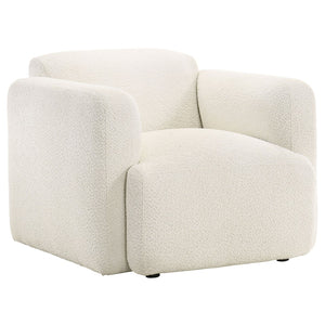 English Elm Stewart Sculptural Accent Chair Textured Fabric Pocket Coil Modern Living Room Seat White B062P514297