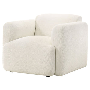 English Elm Stewart Sculptural Accent Chair Textured Fabric Pocket Coil Modern Living Room Seat White B062P514297