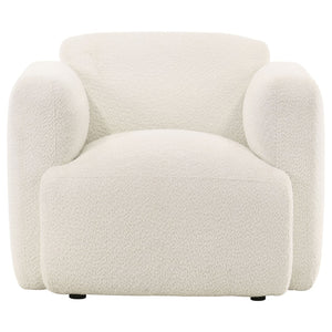 English Elm Stewart Sculptural Accent Chair Textured Fabric Pocket Coil Modern Living Room Seat White B062P514297